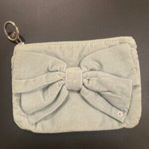 GAP Green Corduroy Bow Clutch with zipper #113